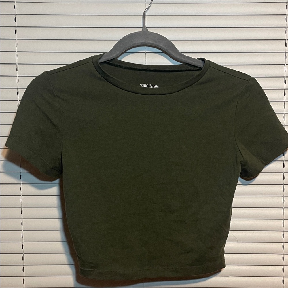 Wild Fable Dark Green Crop Top